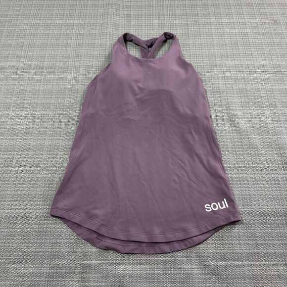 Lululemon x SoulCycle Tank Top 6‎ Sweat Reps 2 In 1 Purple Athleisure Workout - Picture 1 of 10